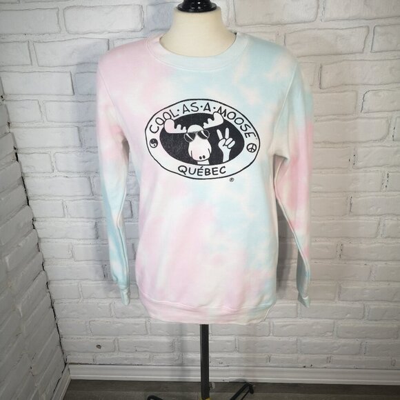 Coastal Culture Ladies Size XS Fleece Lined Pink Blue Green Sweat Shirt - Picture 1 of 9